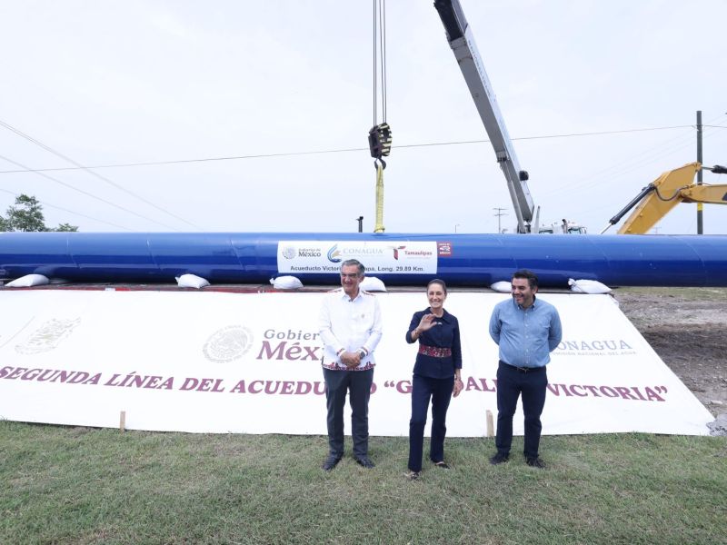 Presidenta Claudia Sheinbaum supervisó la construcción del nuevo acueducto de Ciudad Victoria