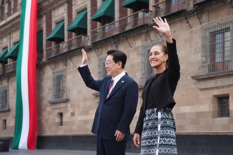 Presidenta Claudia Sheinbaum recibe en Palacio Nacional a su homólogo de la República de Corea Lee Jae-Myung