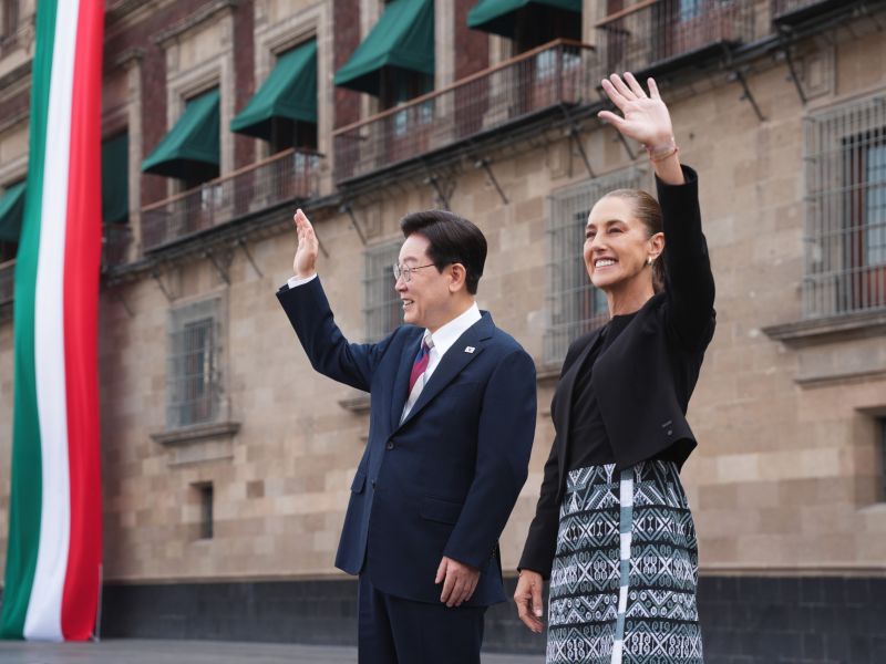 Presidenta Claudia Sheinbaum recibe en Palacio Nacional a su homólogo de la República de Corea Lee Jae-Myung