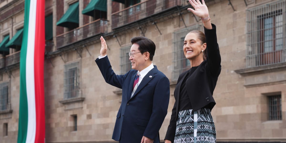 Presidenta Claudia Sheinbaum recibe en Palacio Nacional a su homólogo de la República de Corea Lee Jae-Myung