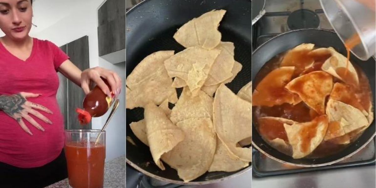 Española preparó chilaquiles con agua y salsa Valentina