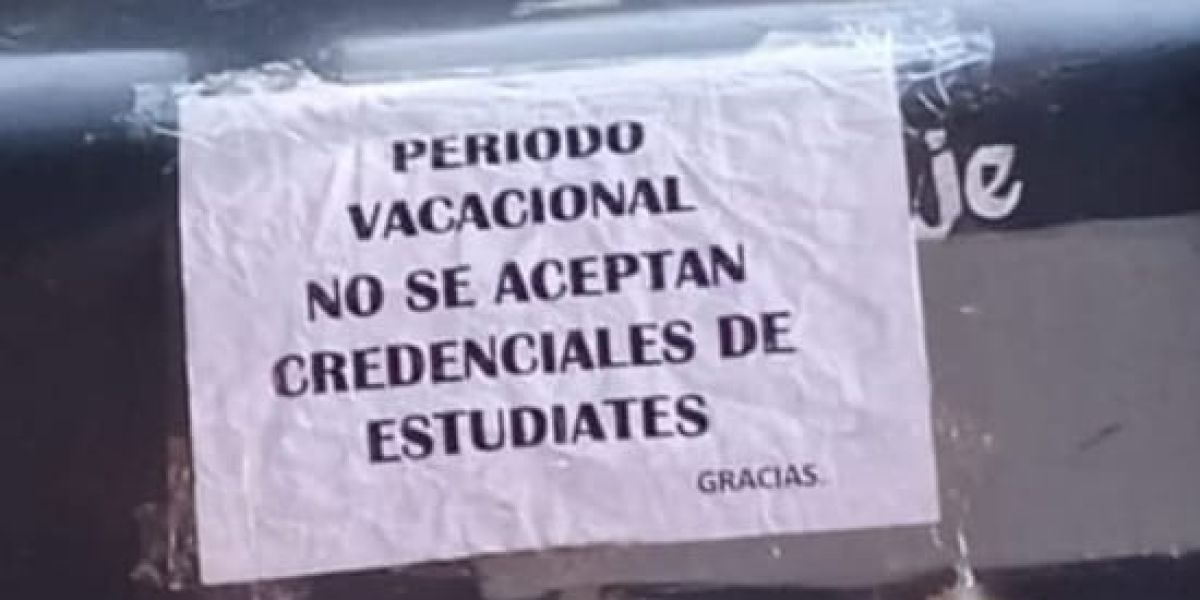Micros suspenden tarifa preferencial a estudiantes durante vacaciones