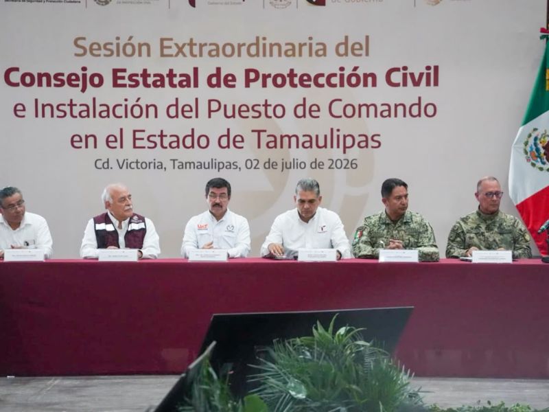 Participa rector de la UAT, Dámaso Anaya, en la instalación del Puesto de Comando Interinstitucional contra Ciclones