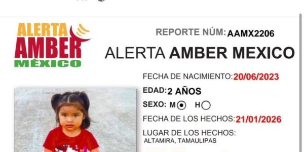 Después de 4 meses, activan Alerta Amber por Sofía Paola en Tamaulipas
