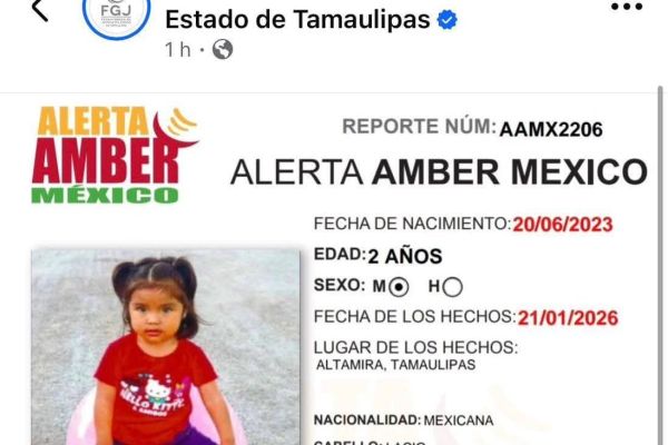 Después de 4 meses, activan Alerta Amber por Sofía Paola en Tamaulipas