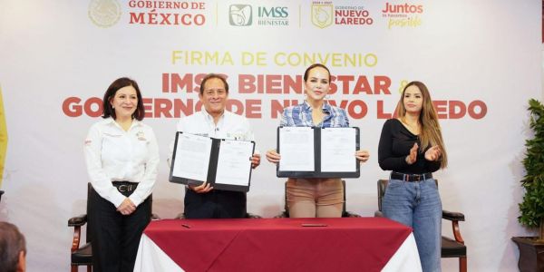 Gobierno de Nuevo Laredo e Imss-bienestar formalizan convenio para ampliar cobertura de salud