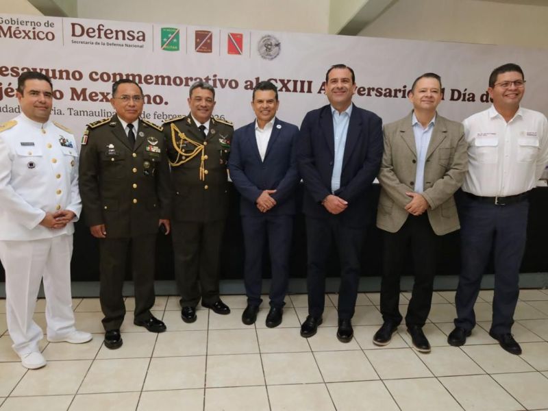 Participa alcalde de Victoria en ceremonia de CXIII Aniversario del Ejército Mexicano