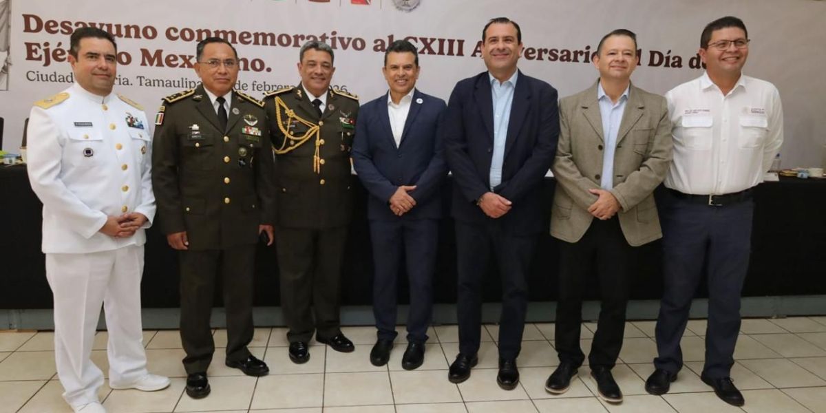 Participa alcalde de Victoria en ceremonia de CXIII Aniversario del Ejército Mexicano