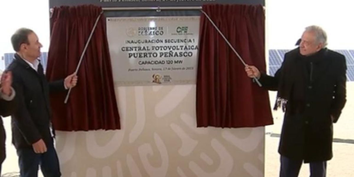 Inauguró AMLO primera etapa de Central Fotovoltaica en Puerto Peñasco