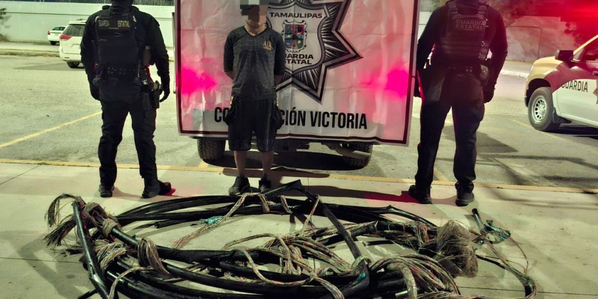 Cae “depredador del cobre” en plaza comercial de Victoria