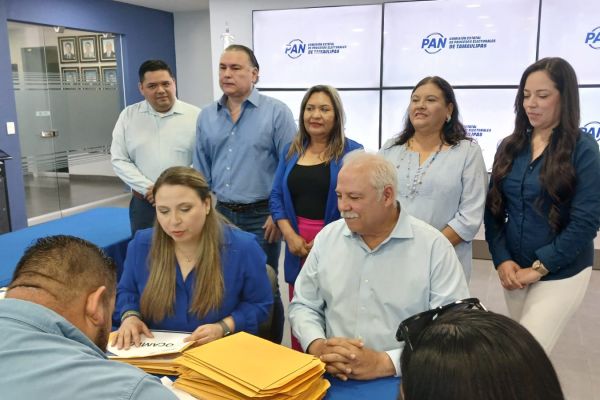 Formalizan Gloria Garza y el Truko Verástegui registro para liderar el PAN en Tamaulipas