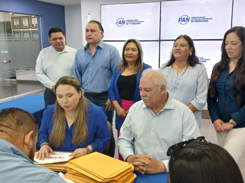 Formalizan Gloria Garza y el Truko Verástegui registro para liderar el PAN en Tamaulipas