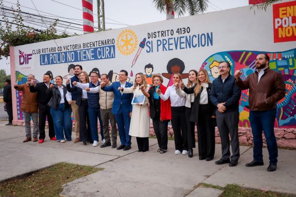 DIF Victoria y Club Rotario Ciudad Victoria Bicentenario presentaron el mural “End Polio Now”