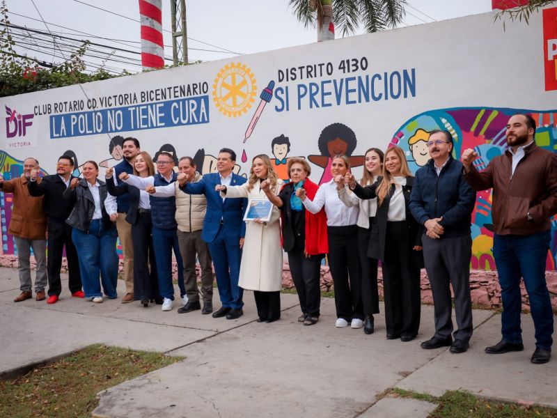 DIF Victoria y Club Rotario Ciudad Victoria Bicentenario presentaron el mural “End Polio Now”