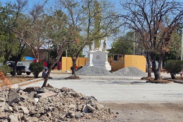 Remodelación de la Plaza del 22 Hidalgo concluirá en abril