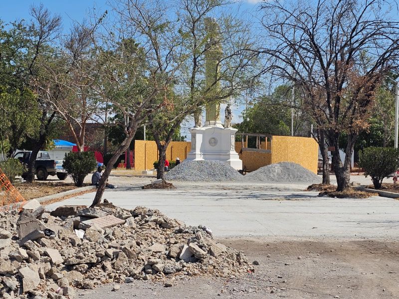 Remodelación de la Plaza del 22 Hidalgo concluirá en abril