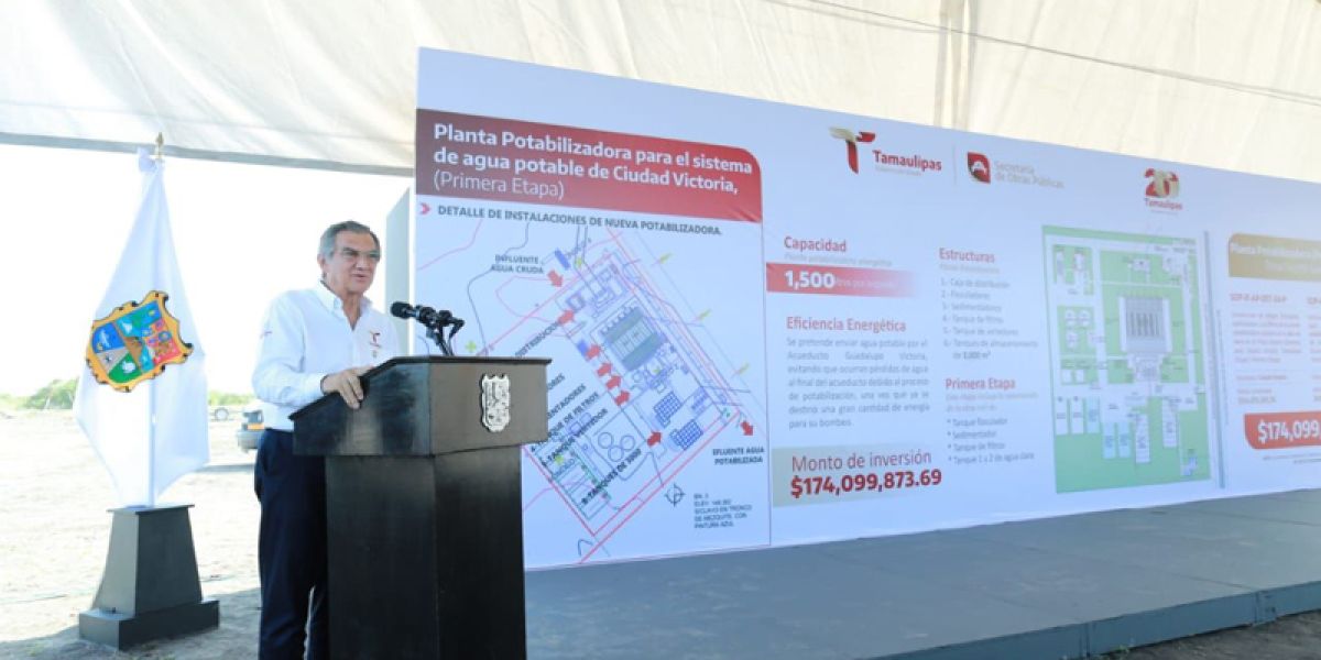 Inicia Américo construcción de planta potabilizadora para mejorar abasto de agua a Ciudad Victoria