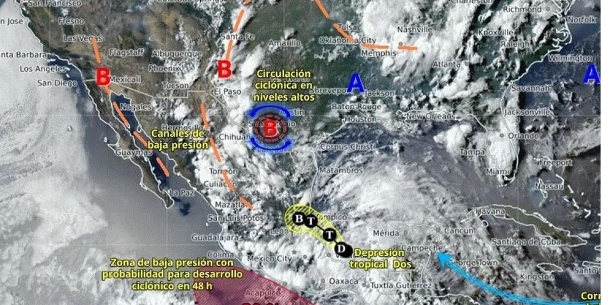 Amenazan dos ciclones costas de México 