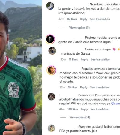 Anuncia Samuel cerveza gratis; habitantes le piden agua