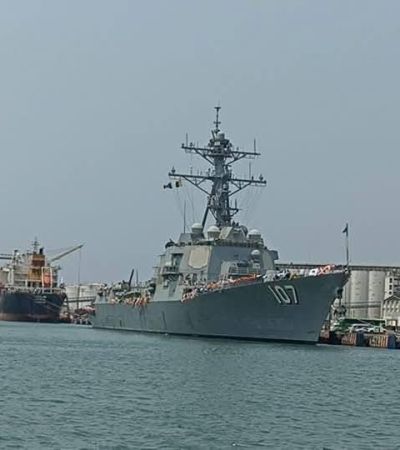 Llega a Veracruz el destructor USS Gravely, uno de los más avanzados de la Armada de Estados Unidos