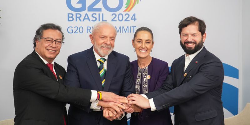 Presidenta Claudia Sheinbaum sostiene reuniones bilaterales con mandatarios durante G20