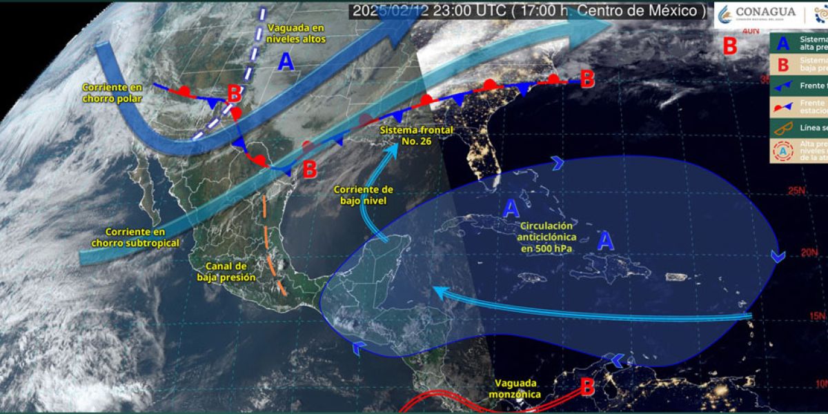 En las próximas horas, el frente frío número 26 ingresará sobre el norte y noreste de México