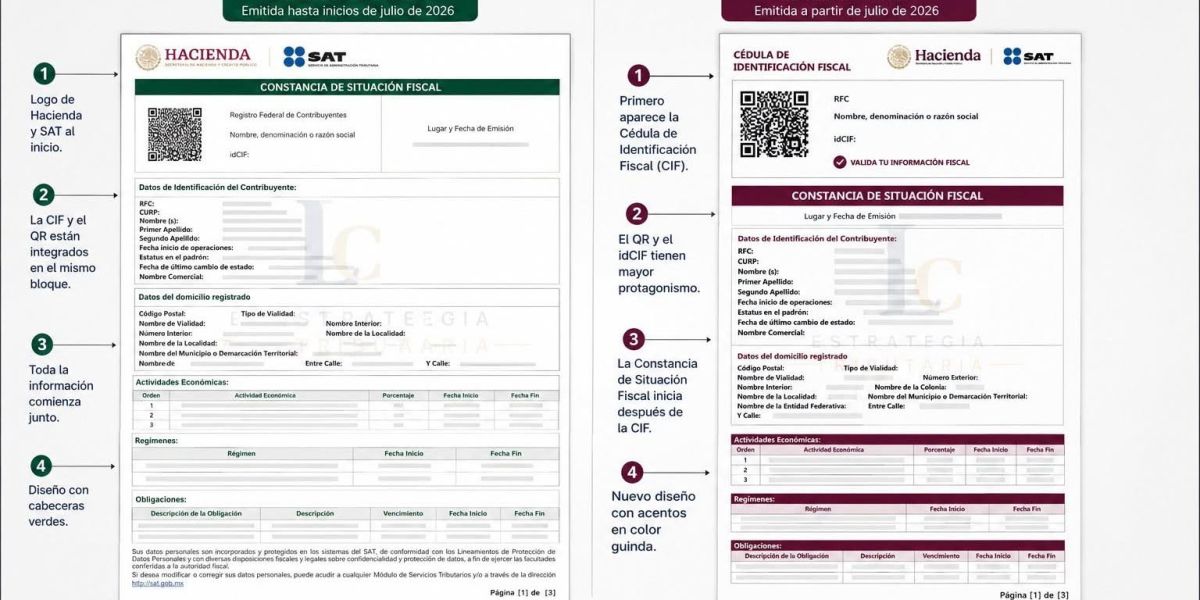 SAT actualiza el formato de la Constancia de Situación Fiscal; datos fiscales permanecen sin cambios