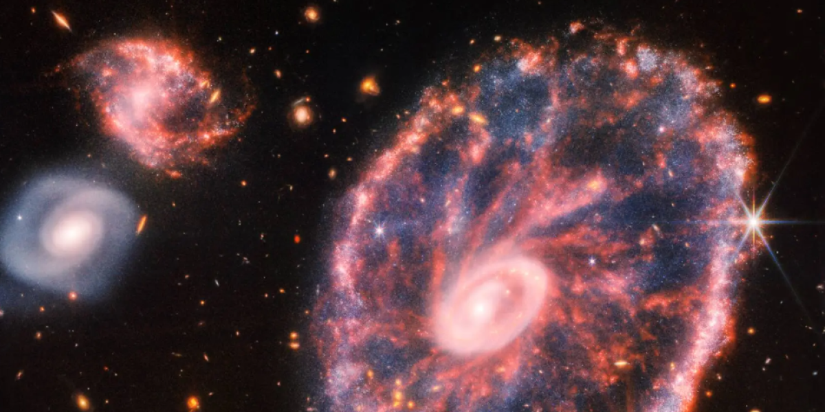 Nueva imagen del telescopio James Webb: el caos de la galaxia Rueda de Carro