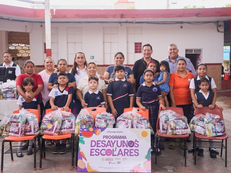 Entrega DIF Tamaulipas dotaciones para que estudiantes continúen con sus desayunos escolares en vacaciones