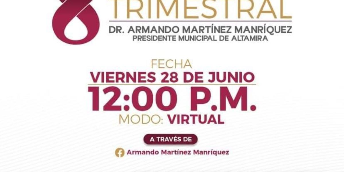 Armando Martínez M presentará su octavo informe trimestral de gobierno