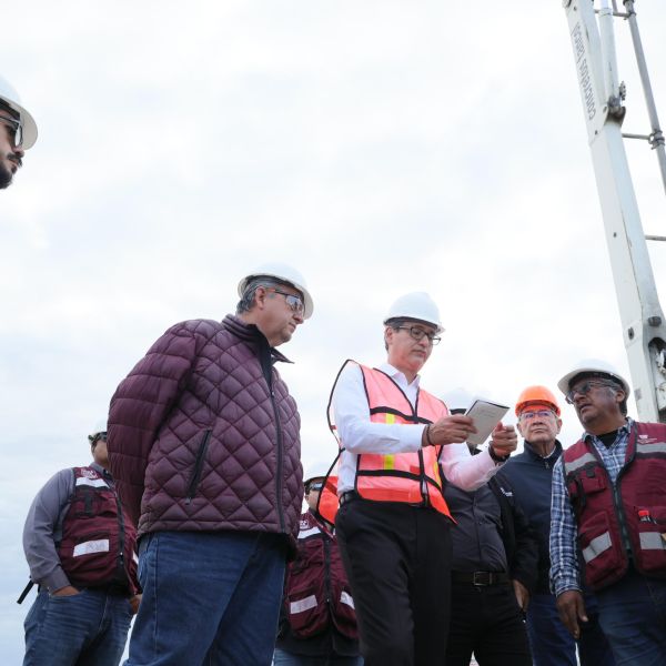 Erasmo González supervisa avance de Estación de Transferencia Madero