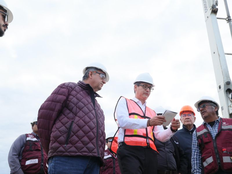 Erasmo González supervisa avance de Estación de Transferencia Madero