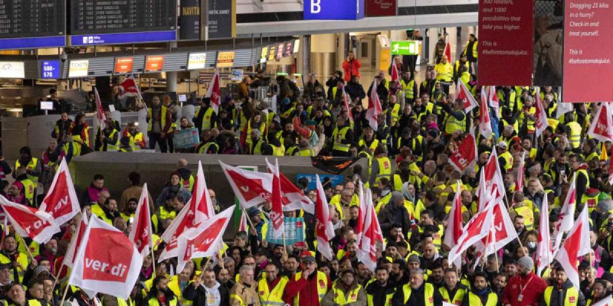 Miles de vuelos en Alemania son afectados por huelga de personal en aeropuertos