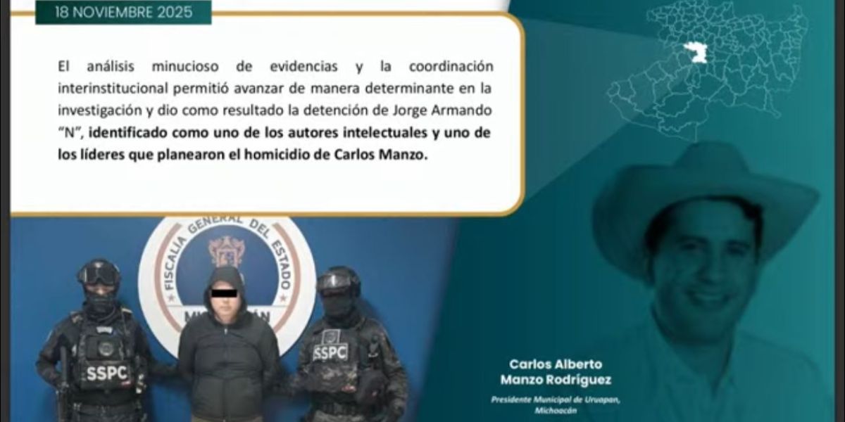 Cae “El Licenciado”, presunto autor intelectual del homicidio de exalcalde Carlos Manzo