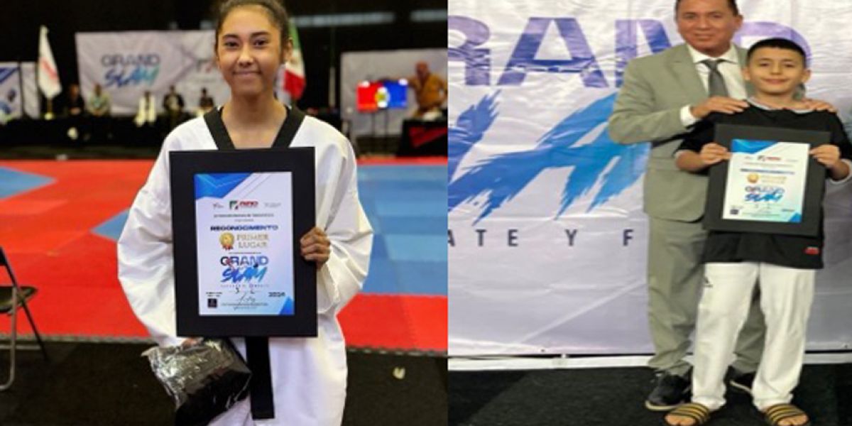 Tamaulipecos Fernanda Sierra y José María Núñez triunfan en el Grand Slam de Taekwondo