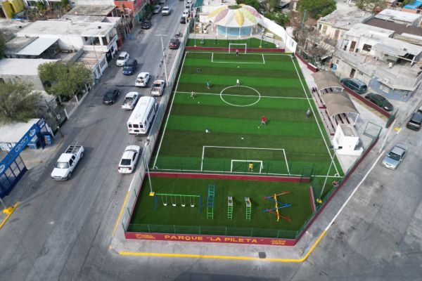 Carmen Lilia Canturosas entrega obras de infraestructura deportiva y bienestar comunitario en colonia Nueva Era