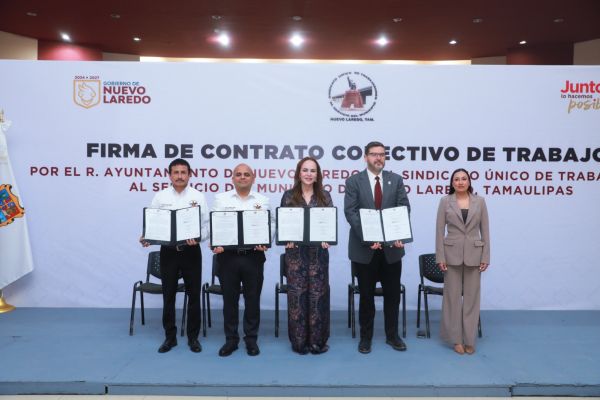 Refrenda alcaldesa Carmen Lilia Canturosas compromiso con trabajadores municipales