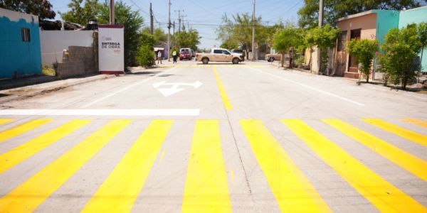 Gobierno de Carmen Lilia Canturosas beneficia a familias de Los Olivos 1 y 2 con vialidades renovadas