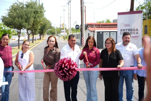 Moderniza Carmen Lilia Canturosas avenida Ruiz Cortínez; fortalece movilidad en uno de los corredores comerciales de Nuevo Laredo