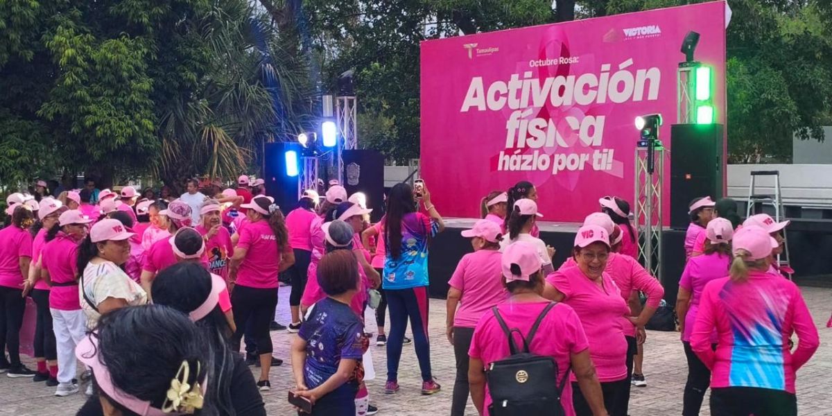 Con mega zumbatón promueve gobierno de Victoria prevención contra el cáncer de mama