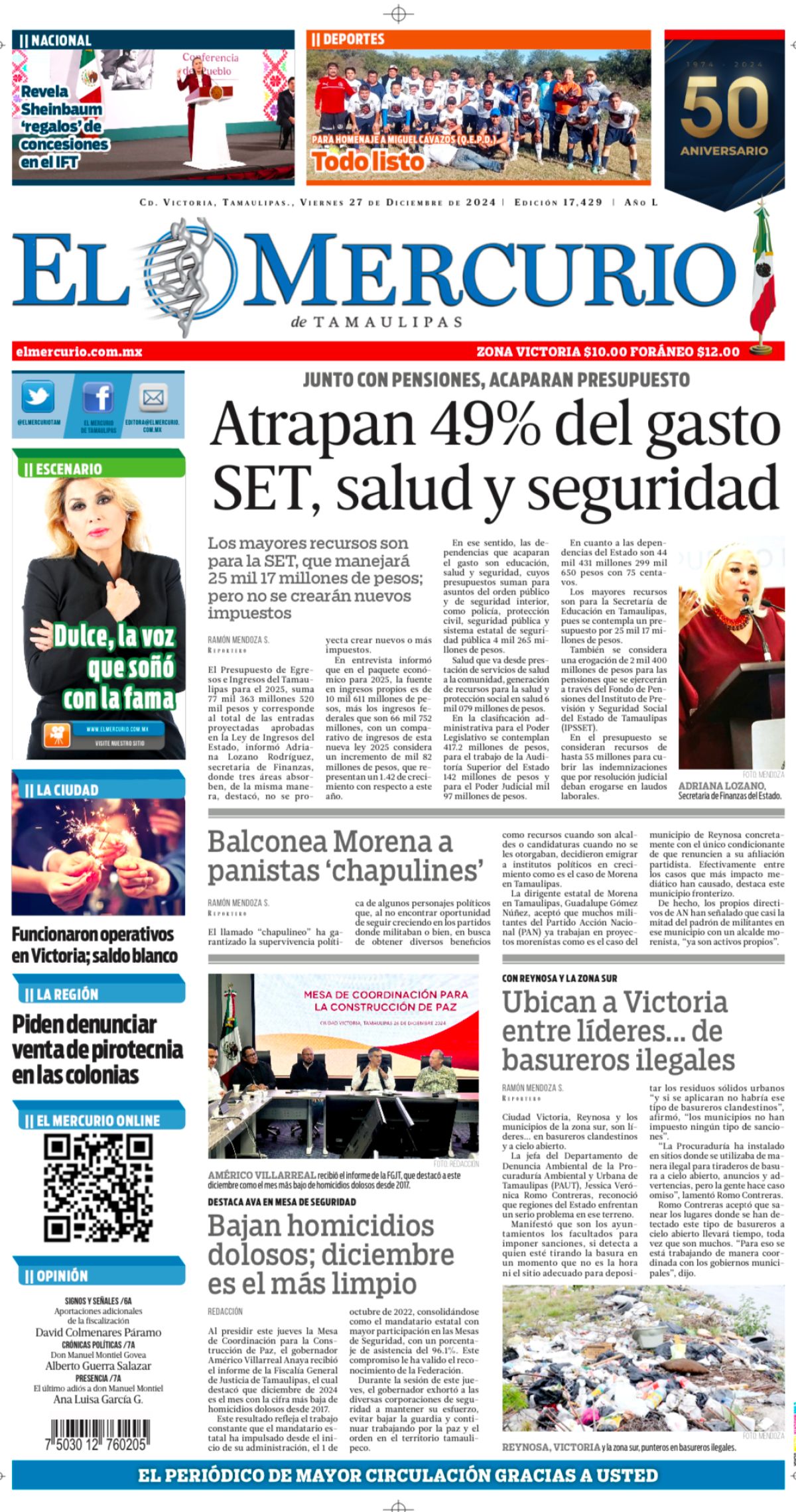 Atrapan 49% del gasto SET, salud y seguridad