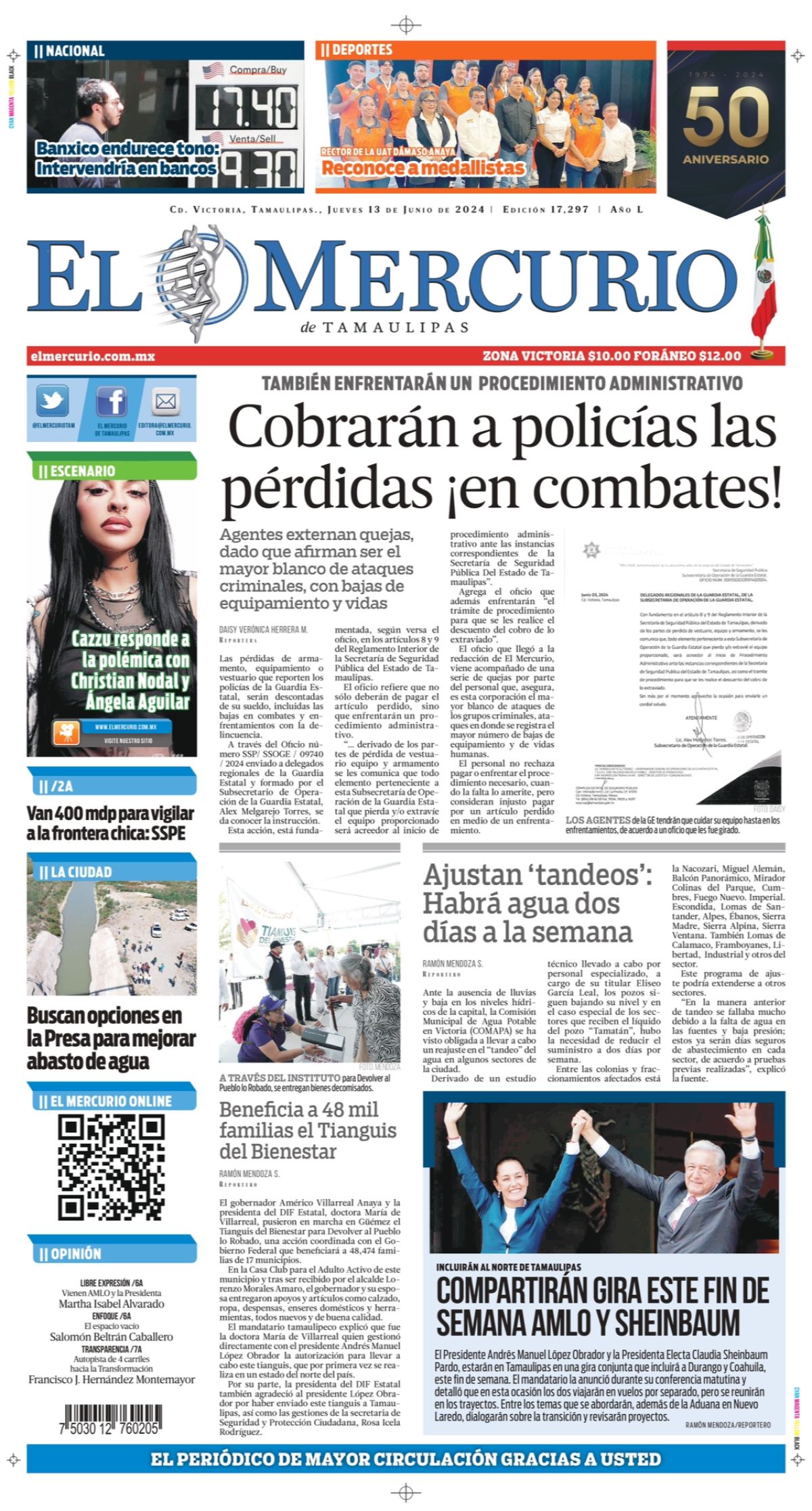 Cobrarán a policías las pérdidas ¡en combates!