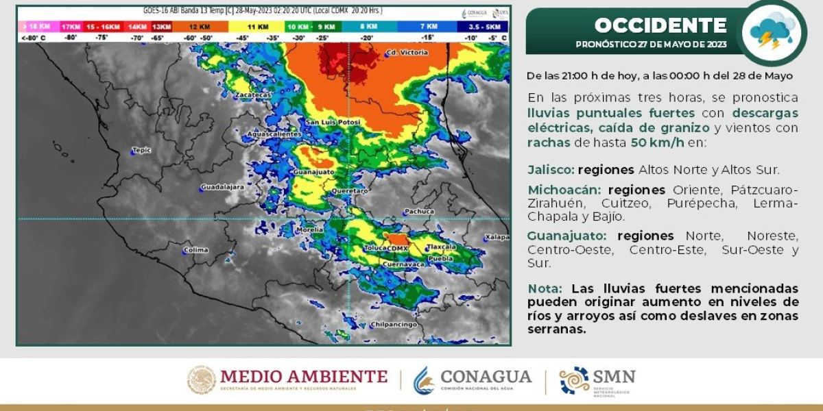 Habrá lluvias en gran parte del país; las de mayor intensidad se prevén en Chihuahua, Coahuila, Nuevo León y San Luis Potosí