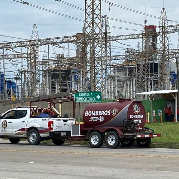 Se registra incendio en la termoeléctrica Quantum de Altamira