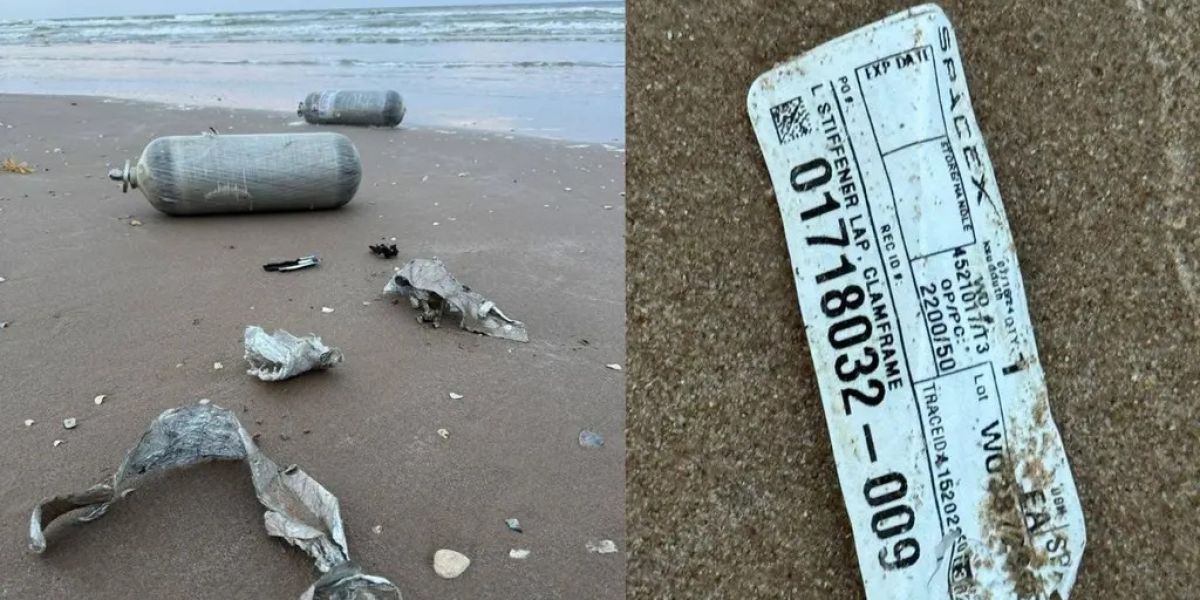 ¡Explosión de cohete de SpaceX causa alarma  en costas de Matamoros al brotar más restos!