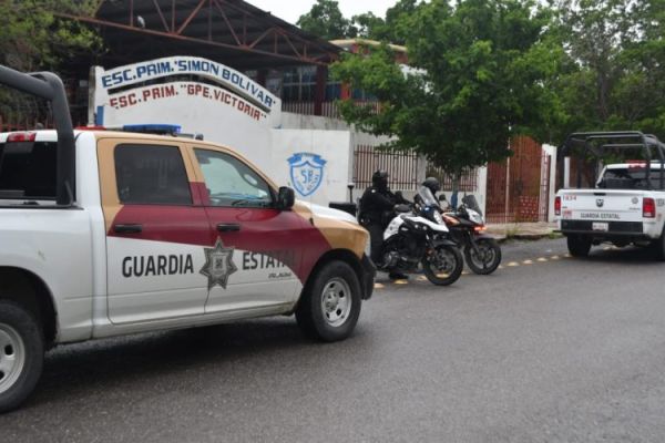 Guardia Estatal blinda escuelas ante ola delictiva en vacaciones  Ni un ladrillo más será tocado por la delincuencia; Advierte SSPT