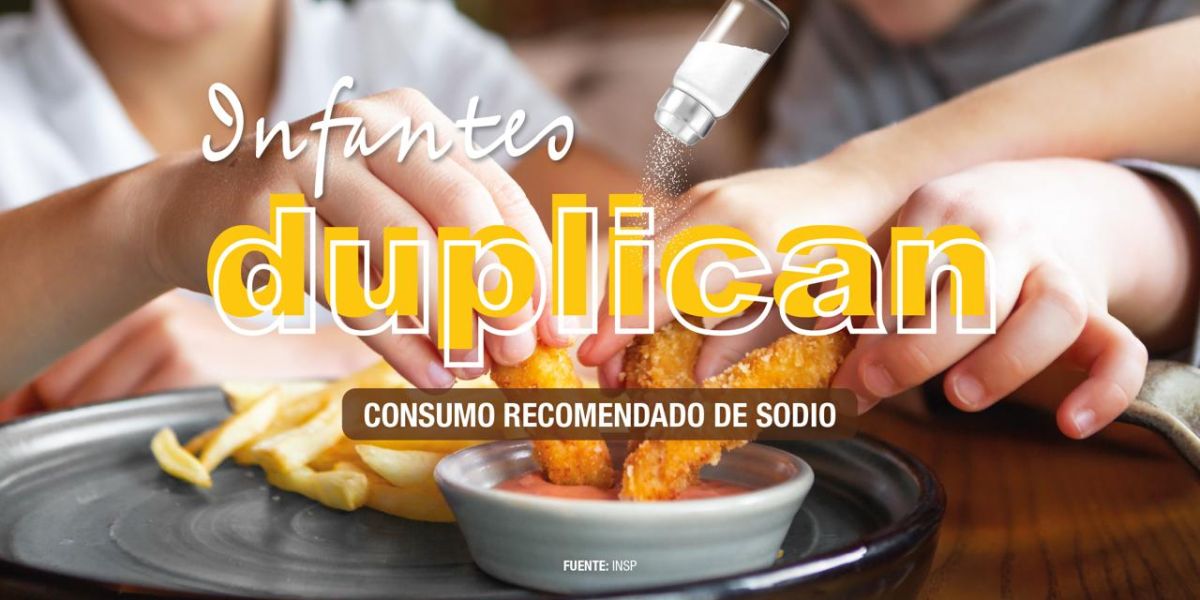 Infantes duplican consumo recomendado de sodio