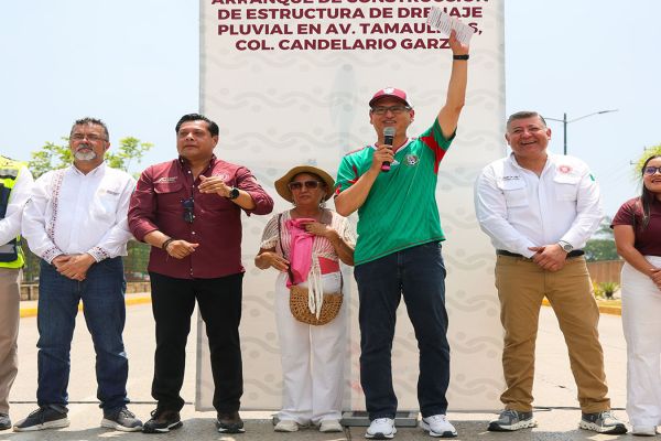 Erasmo González inicia dren pluvial en avenida Tamaulipas