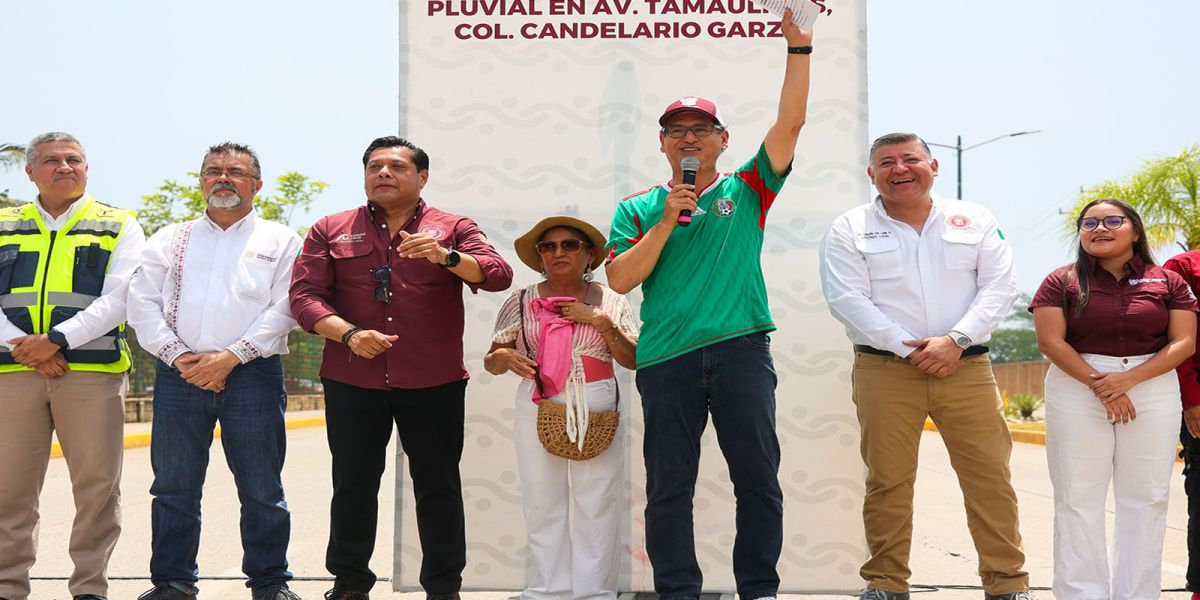 Erasmo González inicia dren pluvial en avenida Tamaulipas