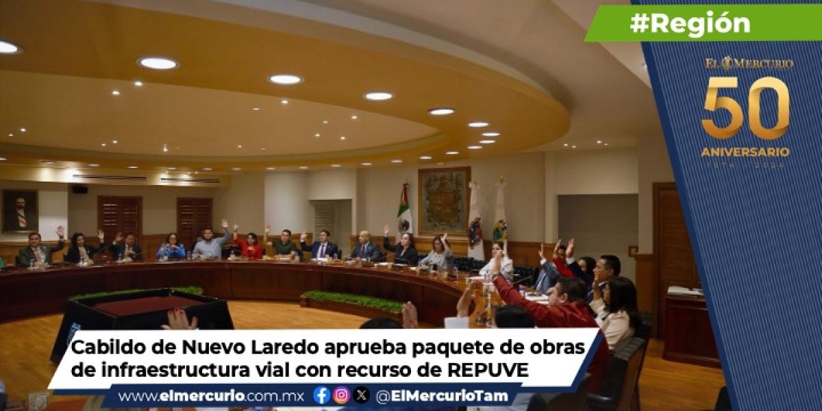 Cabildo de Nuevo Laredo aprueba paquete de obras de infraestructura vial con recurso de REPUVE